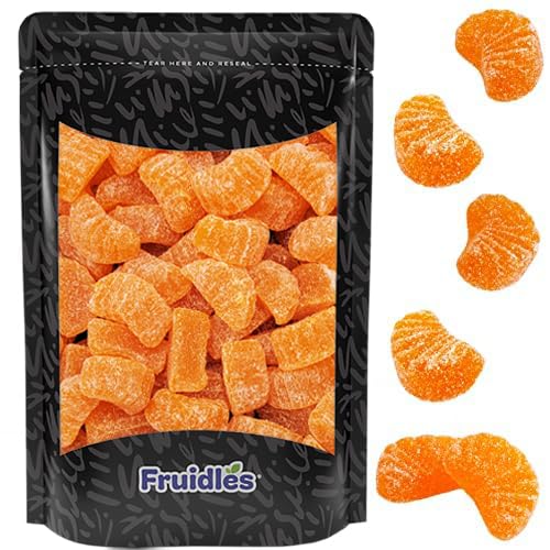 Fruidles Orange Gummi Slices Candy, Sugar Coated Gummies, 8 Ounce Pack