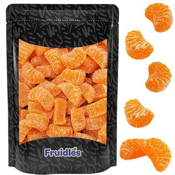 Fruidles Orange Gummi Slices Candy, Sugar Coated Gummies, 8 Ounce Pack