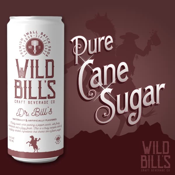 Wild Bills Classic Craft Soda Pop, Caffeine Free, Gluten Free, Vegan, 12 Fl Oz, Pack of 12