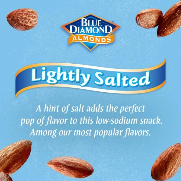 Blue Diamond Almonds Lightly Salted Almonds, 6 oz Package, Pack of 12