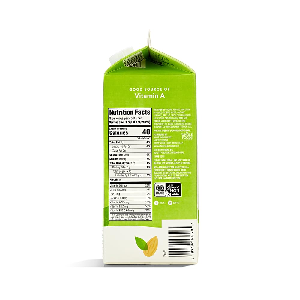 365 by Whole Foods Market, Organic Almondmilk Unsweetened, 64 fl oz