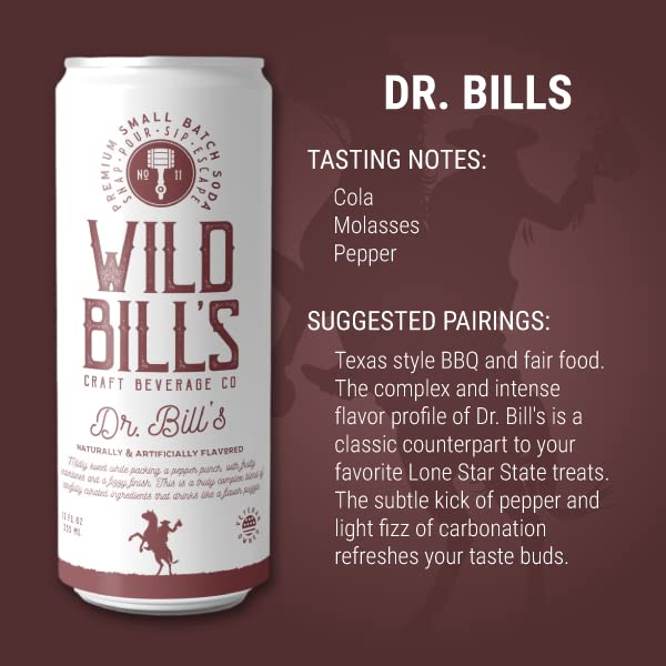 Wild Bills Classic Craft Soda Pop, Caffeine Free, Gluten Free, Vegan, 12 Fl Oz, Pack of 12