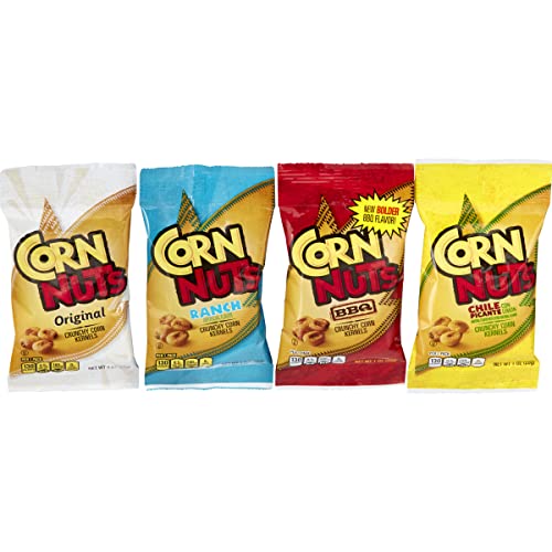 Corn Nuts Crunchy Corn Kernels Variety Pack (Original, Ranch, Bbq, Chile Picante Con Limon), 1 Oz Bag (Pack Of 12)