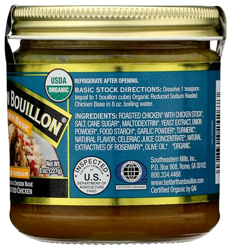 BETTER THAN BOUILLON Organic Reduced Sodium Roasted Chicken Bouillon Base, 8 OZ