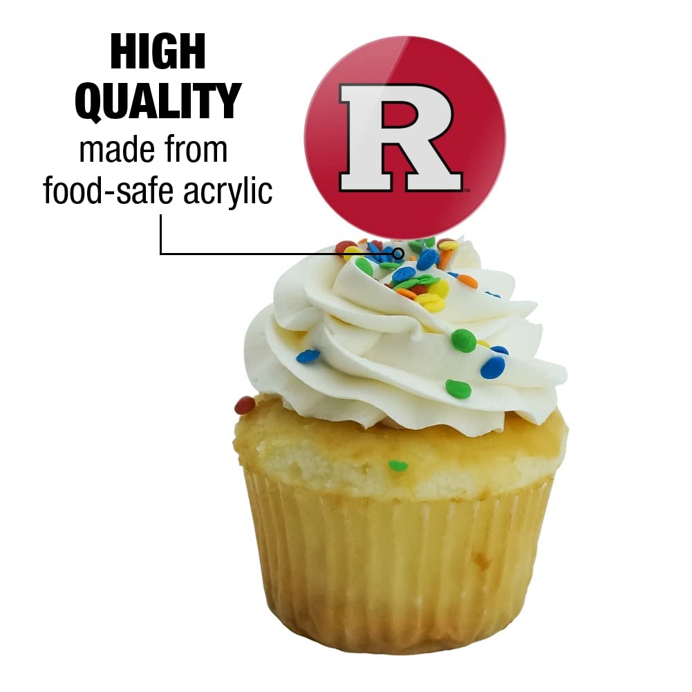 Rutgers Scarlet Knights Logo Cupcake Picks Toppers Decoration Set Of 6