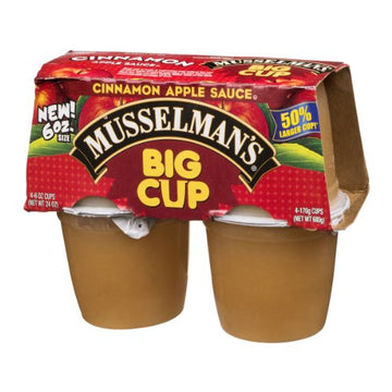 Musselmans Apple Sauce Big Cup Cinnamon - 4 CT