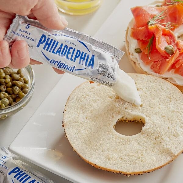 Prompt Prep Cream Cheese Pouches – 100 Count | Fresh & Creamy Spread for Bagels, Baking & Cooking