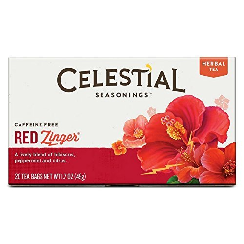 Celestial Seasonings Tea Caffeine Free Herbal Tea, Red Zinger 20 ea ( Packs of 24)