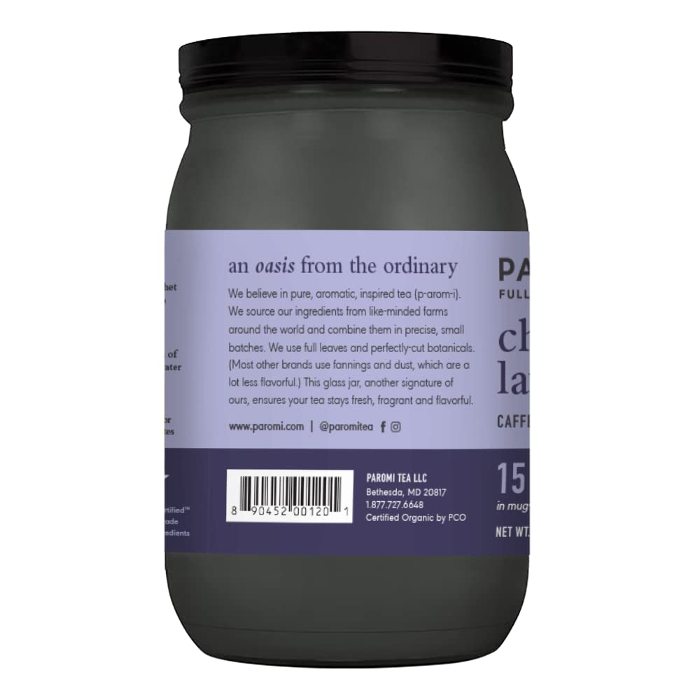 Paromi Chamomile Lavender Rooibos Organic Tea, Signature Jar, 15 Count (Pack Of 3)