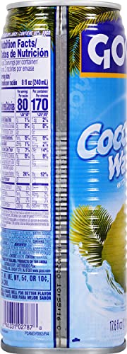 Goya Foods Coconut Water with Pulp, Real Coconut Pieces, 17.6 Fl Oz, Pack of 24, Model 33939