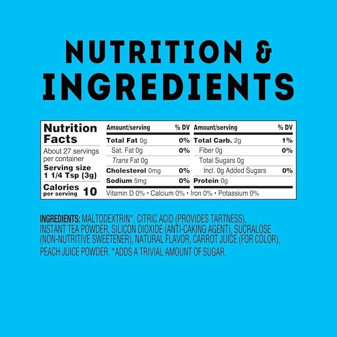 Lipton Zero Sugar Iced Tea Mix  Peach Flavor Black Iced Tea  Makes 10 Quarts (Pack of 6)