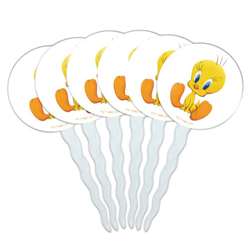 GRAPHICS & MORE Looney Tunes Tweety Cupcake Picks Set of 6, Multi, Acrylic, One Size
