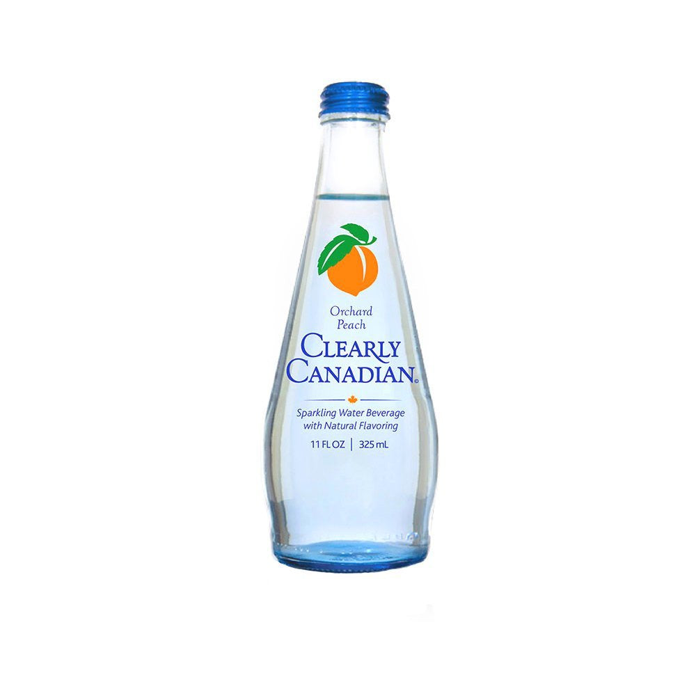 Clearly Canadian Sparkling Flavored Water, 11 oz Glass Bottles, Variety Pack of 12, Orchard Peach Flavor