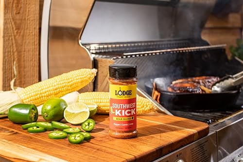 Lodge Sear Blend - Made For Cast Iron Cooking - Use Over The Grill, On The Stove, Or Even In The Oven, Non-Gmo – 5.8Oz (4 Pack) - Southwest Kick