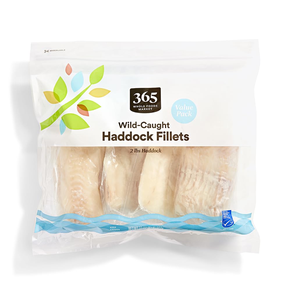 365 Wild-Caught Fish, Haddock Fillets, 32 Ounce (Frozen)