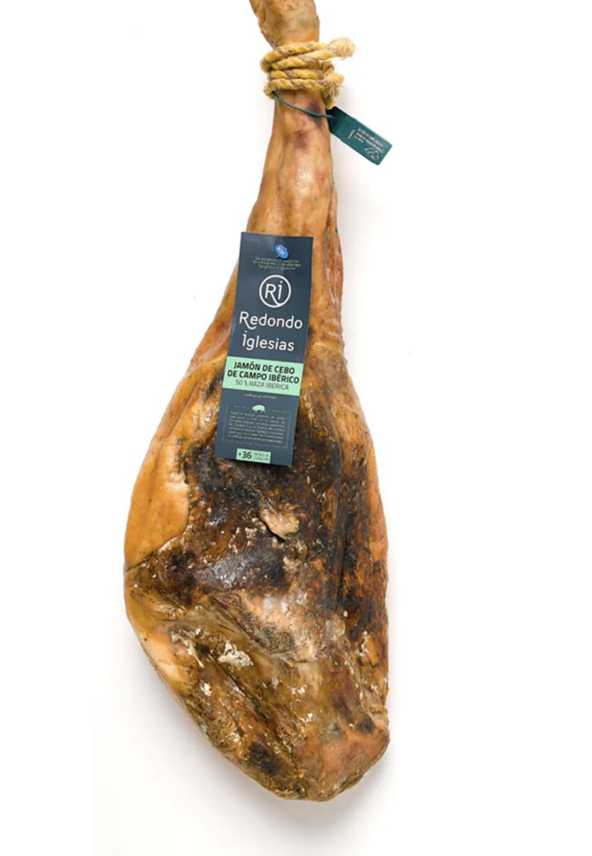 Jamon Ib  rico Grass Fed - La Nava - Bone - In (16 to 18 Lb aprox) - 36 months aged - Dry cured Ham - Spain Gourmet Delicatessen