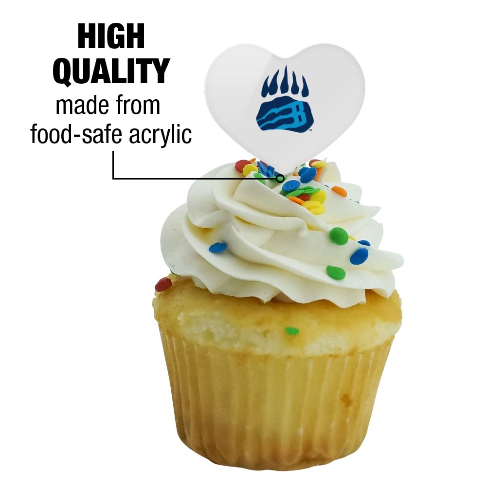 GRAPHICS & MORE Cupcake Picks Set of 6, Acrylic, Bob Jones University Secondary Logo Heart Design