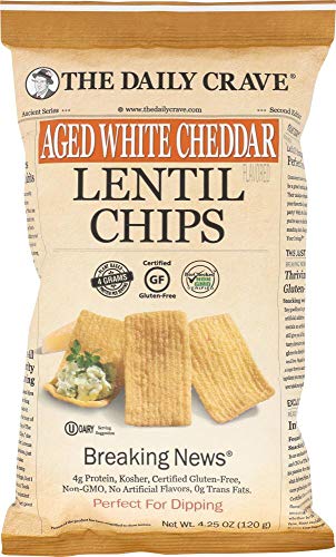 The Daily Crave Aged White Cheddar Lentil Chips, 4.25 Oz