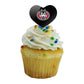 GRAPHICS & MORE Cupcake Picks Set of 6, Acrylic, Heart Love Design, St. Cloud State University, One Size