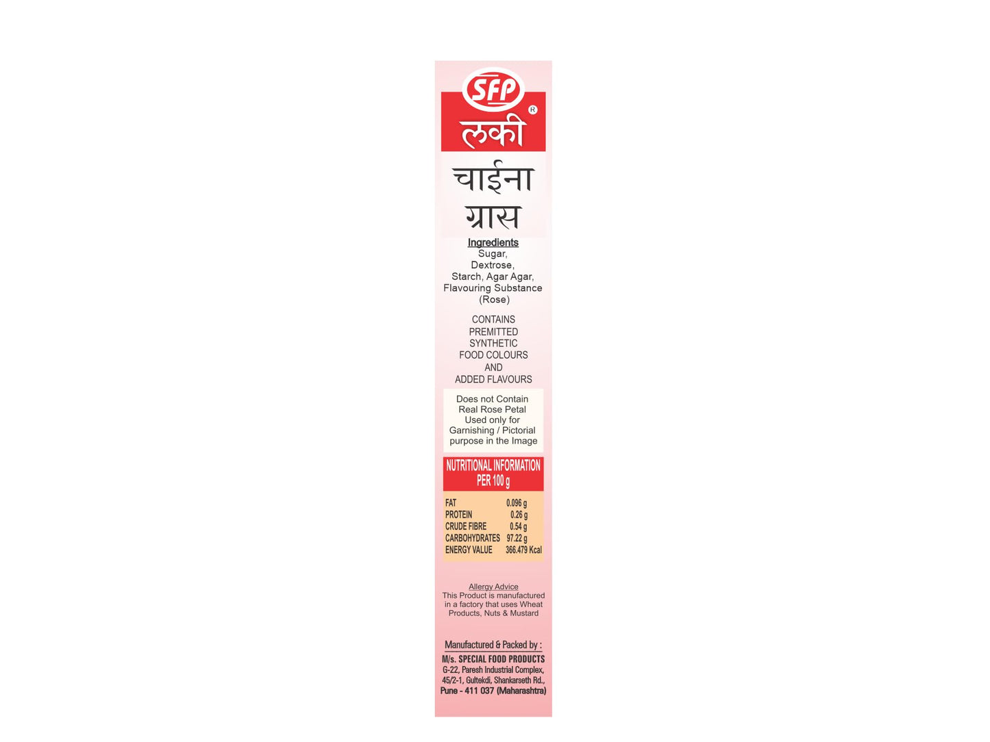 Lucky China Grass (Rose Flavor 100 Gm)[Pack Of 5]