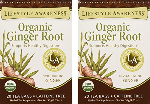 Lifestyle Awareness Ginger Root Tea, Organic, 20 Count (Pack of 2)