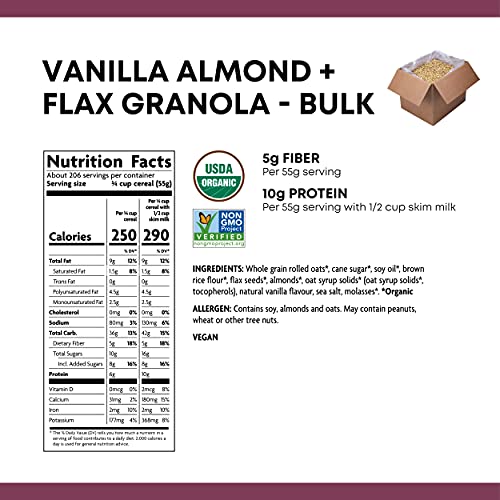 Nature'S Path Organic Vanilla Almond + Flax Granola, 25 Lb (Pack Of 1), Non-Gmo
