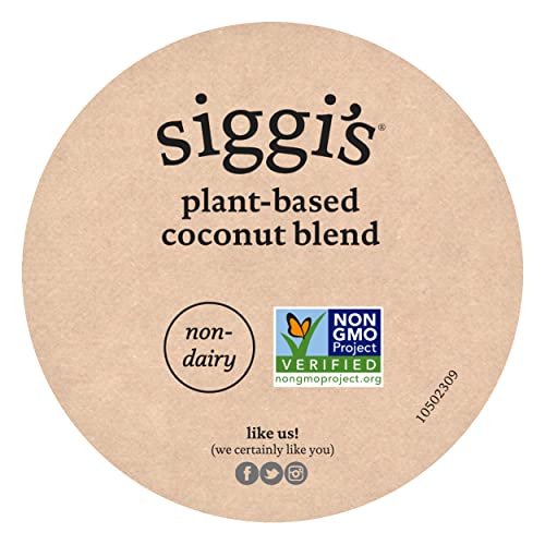 siggis Plant-Based Coconut Blend, Strawberry, 5.3 oz. Cup - Single Serving Dairy Free Snack, More Protein Than Sugar