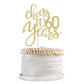 Qertesl Gold Glitter Cheers to 60 years Cake topper, Happy 60th Birthday Cake Decorations,Perfect for 60 Years Cake Decorating,W