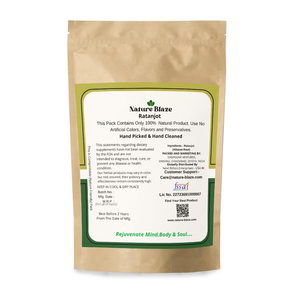 Nature Blaze Ratanjot Whole 7.0 Oz (200 Gram 0.4 Lb)