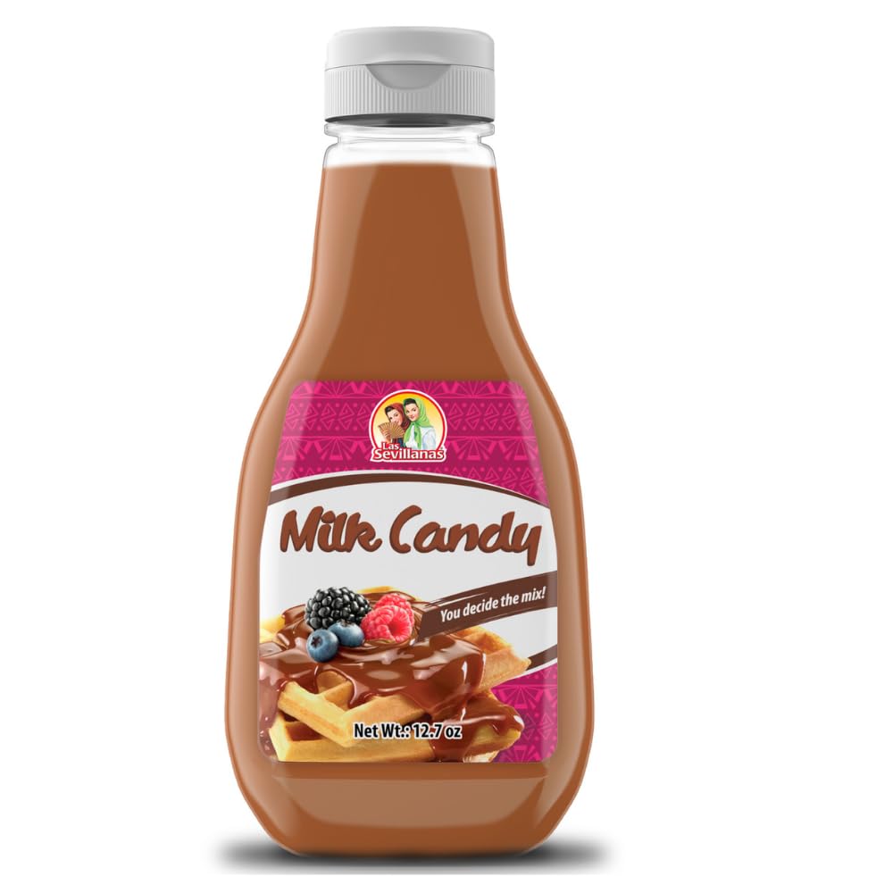 Las Sevillanas Sweet Dulce de Leche Squeeze Bottle - Traditional Mexican Cajeta Made with Goats Milk - Sweet & Lactose-Friendly 