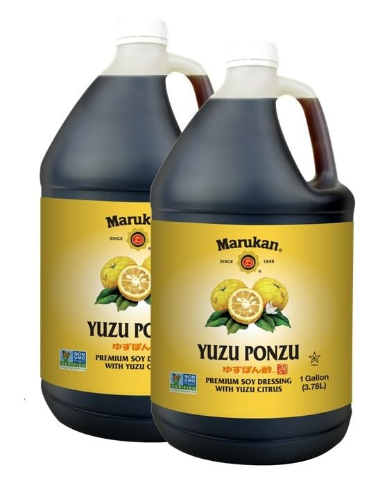 Marukan Ponzu Yuzu Soy Citrus Dressing (yellow label), 1 Gallon (Pack of 2)