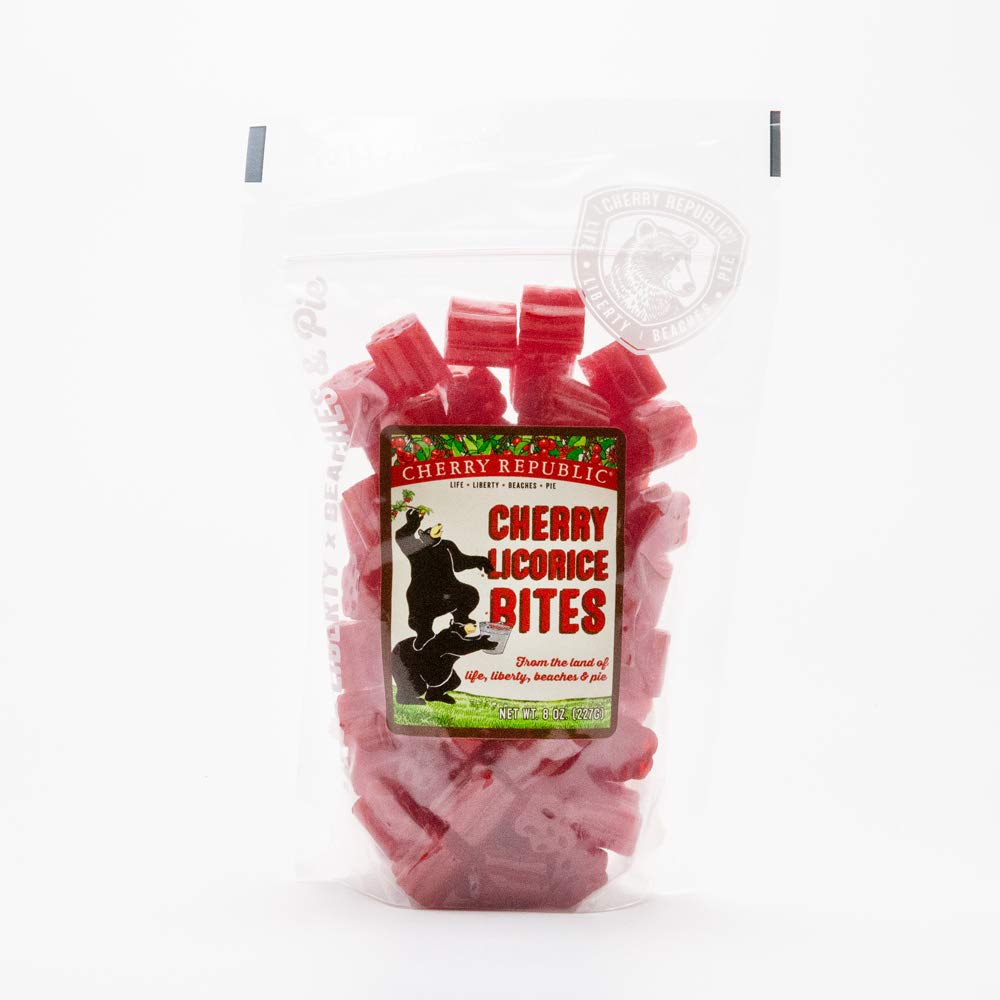 Cherry Republic Cherry Licorice Bites - Resealable Pack Gourmet Snack - Single 8 oz. Bag