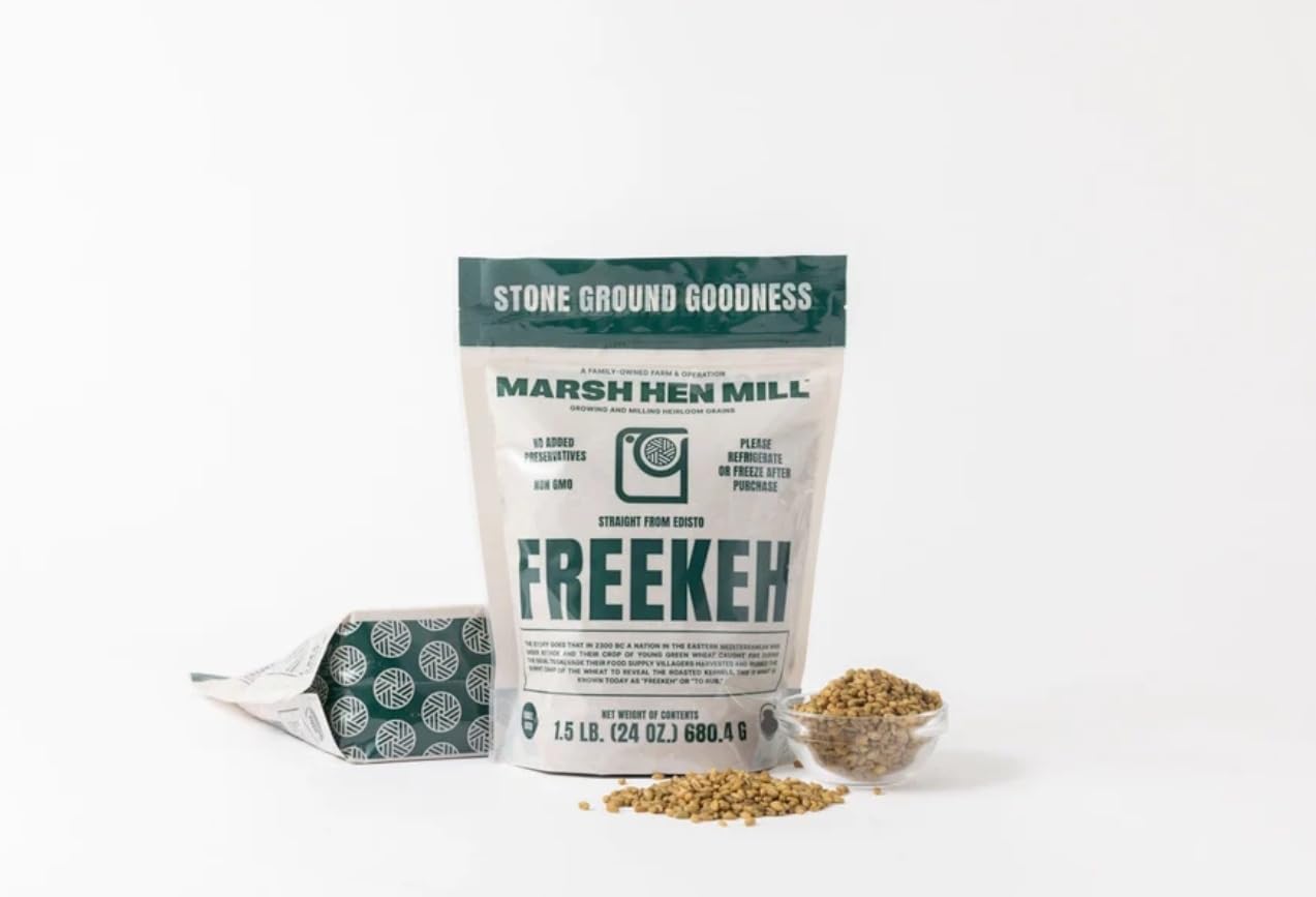 Marsh Hen Mill Freekeh Stone Ground Grain, Non-GMO, 1.5 lb (24 oz) Certified Organic by Clemson University