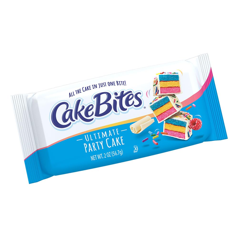 The Original Cakebites By Cookies United, Grab-And-Go Bite-Sized Snack, White Chocolate Italian Rainbow, 4 Pack Of 3 Cake Bites