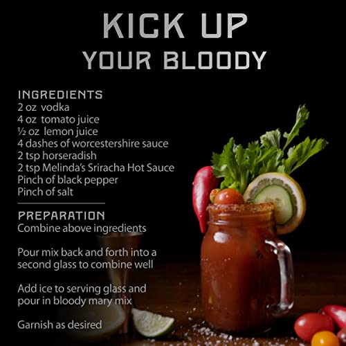 Melindas Sriracha Hot Sauce - Classic  Gourmet Sriracha Sauce Made with Fermented Red Jalapeos & Garlic - Keto  Vegan  Non-GMO and Gluten Free Hot Sauce - 16oz  1 Pack