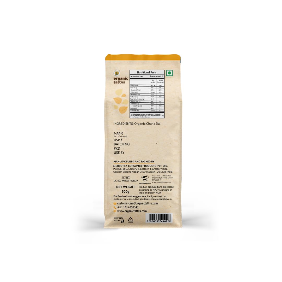 Organic Tattva, Organic Gluten Free Besan, 500G