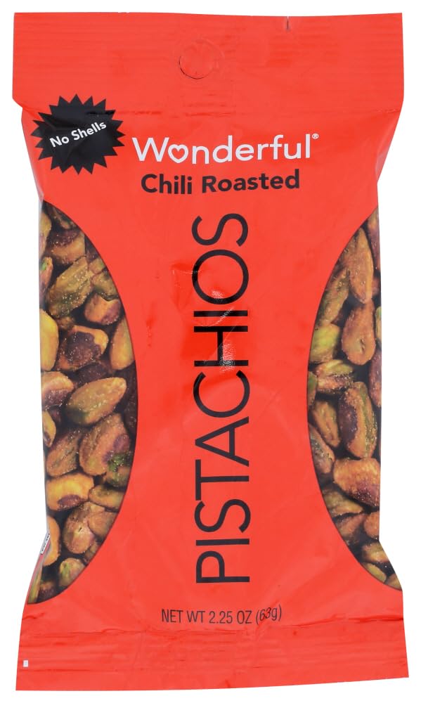 Wonderful No Shell Chili Roasted Pistachios, 2.25 Ounce -- 24 per case.
