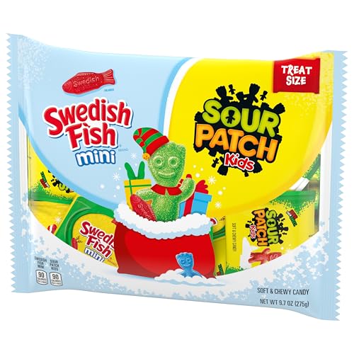SOUR PATCH KIDS and SWEDISH FISH Mini Holiday Candy Variety Pack  22 Snack Packs