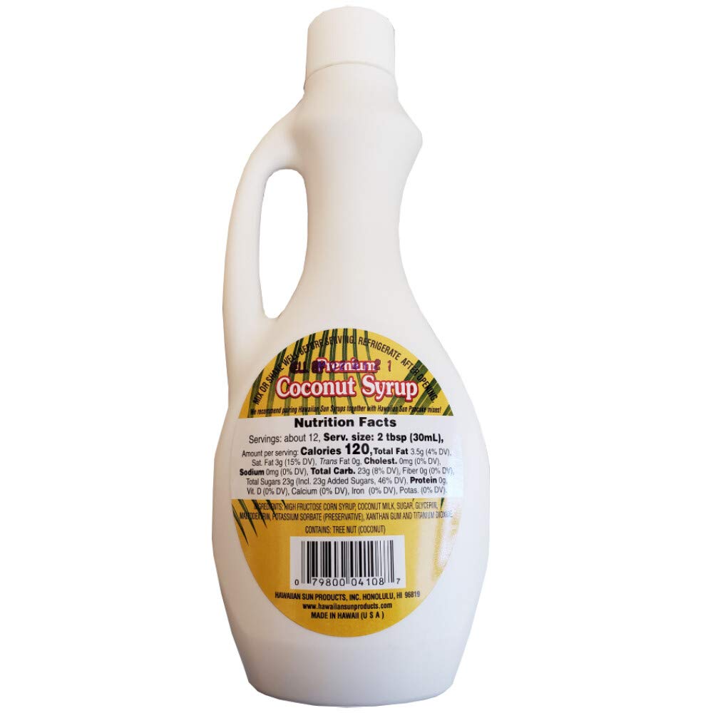 Hawaiian Sun Premium Coconut Syrup, 12.5 Fl Oz, Pack of 1