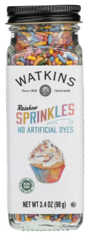 Watkins Rainbow Decorating Sprinkles, 3.4 Ounce Jar, 3-Pack