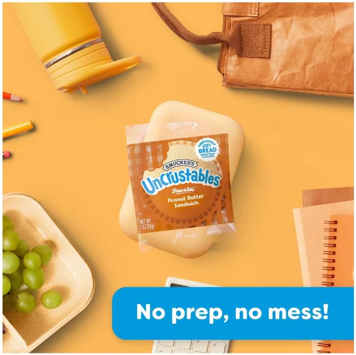 Uncrustables Frozen Peanut Butter Sandwich, 4 count - Pack of 7 (total 28 pieces)