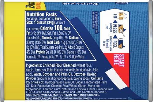 Pillsbury Flaky Layers Butter Tastin Canned Biscuits, 5 Ct, 6 oz