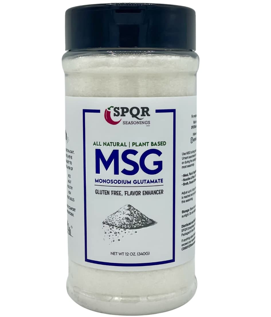 Plant Based Msg Seasoning Monosodium Glutamate Xl 12 Ounce Bottle Gluten Free Restaurant Grade Flavor Enhancer By Spqr Seasoning