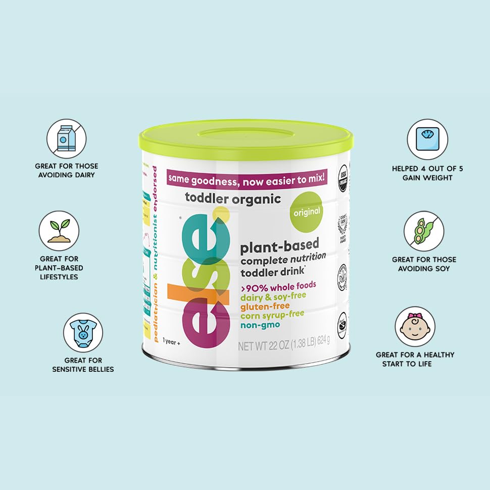 Else Nutrition Toddler Formula 12-36 Months - Organic, Plant Based Toddler Nutritional Drink - Soy & Dairy Free, Lactose Free -