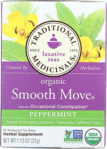 Traditional Medicinals Organic Smooth Move Chamomile Laxative Tea, 16 Bags, Pack of 2