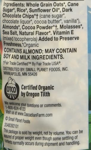 Cascadian Farm Organic Dark Chocolate Almond Granola, Non Gmo, 11 Ounces (Pack Of 4)