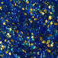 Sprinkle Deco Edible Glitter - Royal Blue with Gold Stars - 0.15 oz Jar for Cakes and Cupcakes