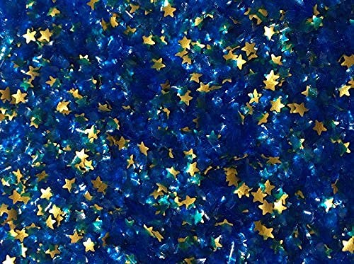 Sprinkle Deco Edible Glitter - Royal Blue with Gold Stars - 0.15 oz Jar for Cakes and Cupcakes