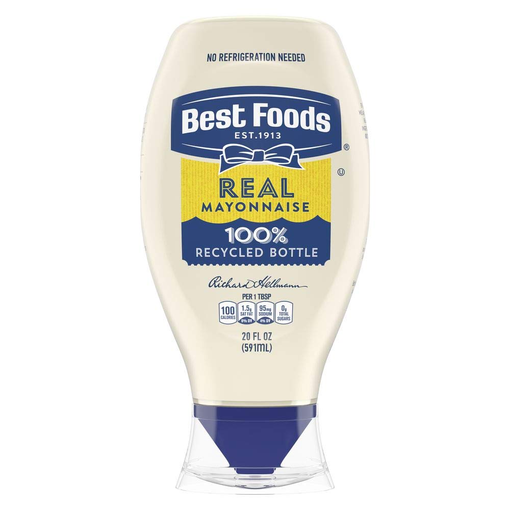 Best Foods Real Mayonnaise Squeeze Bottle Made from 100% Recycled Plastic, No-Mess Cap, Condiment for Sandwiches, Salads, Mayo M