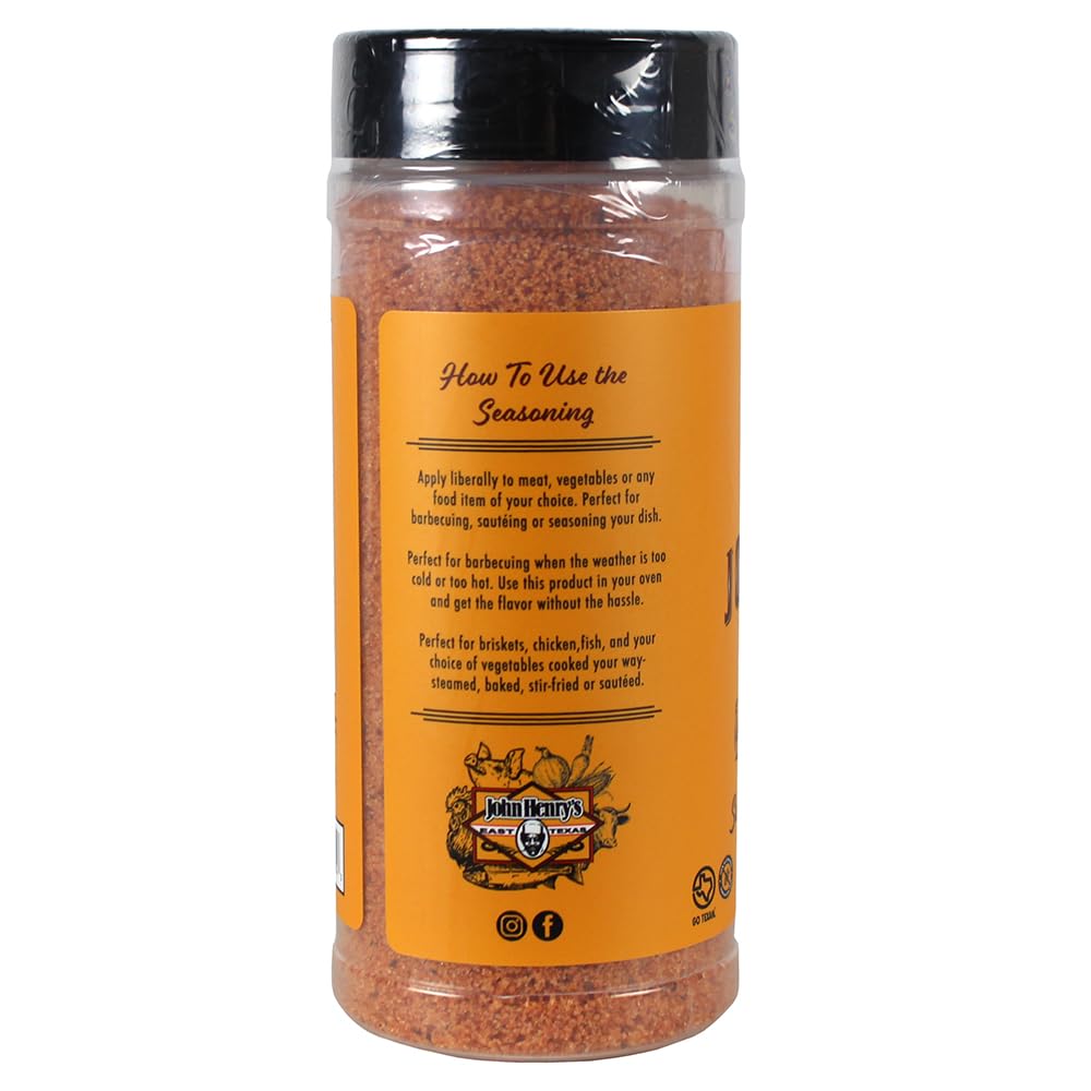 John Henrys Summer Peach Rub Seasoning Pork Salmon and Poultry 10.5 Oz Bottle